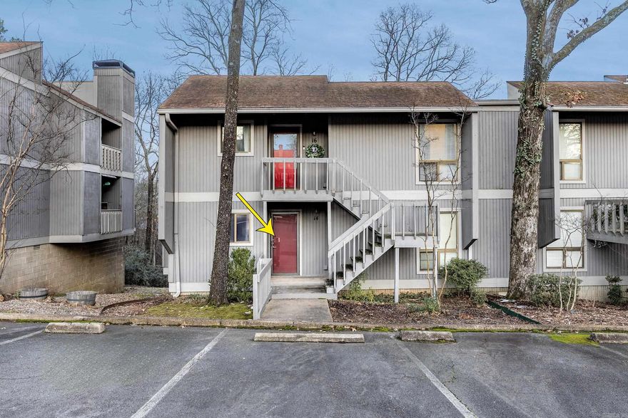 If you've been looking for a minimalist or contemporary home, this could be it. Not a lot of fussy woodwork, columns or moldings in this home. A first floor unit that includes walkability to all restaurants and shops in The Heights.  The spacious living area with a built-in coffee table and all slate floors leads to a deep and wide wood deck overlooking a beautiful greenbelt with trees and nandinas with berries.  Back inside more slate flooring leads to both bedrooms with the master bedroom boasting a large walk in closet.  The condominium is all electric and HOA fees pay for all lawn maintenance and buyer's water bills.