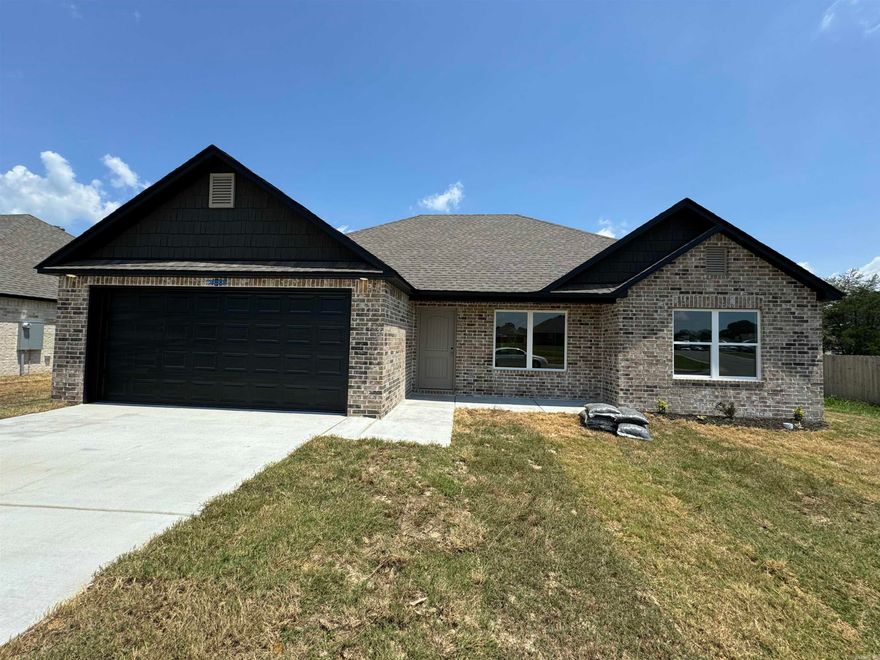 Clark plan  Upgrades: laminate countertops level 2, flush laminate level 2 in Kitchen, plumbing faucet upgrade 4, cabinet hardware level 1, Luxury Vinyl Plank flooring in wet areas and Living Room and adjacent hallways and all Bedrooms including closets, sides brick on home, 8/12 roof with architectural shingles, 8" deep Kitchen sink, HVAC rigid duct upgrade, raised ceilings in Living Areas per municipal requirements, fiberglass exterior doors, Cheyenne style doors, back door half lite, baseboards level 2, full sod, microwave hood in Kitchen, smooth top range.      *** AGENTS PLEASE SEE SHOWING REMARKS OR AGENT REMARKS. ***  THIS HOME IS SCHEDULED TO BE COMPLETE IN EARLY AUGUST.