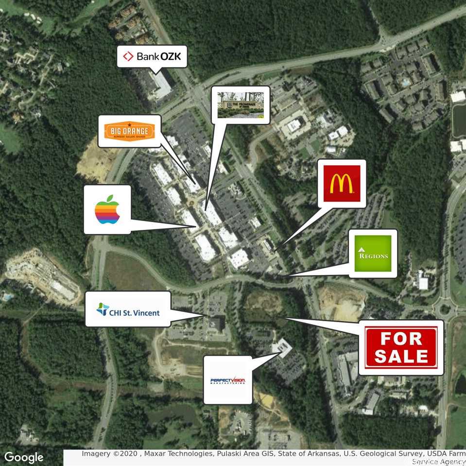 Extremely high Traffic location in West Little Rock. Next to The Promenade at Chenal. Extreme Growth in area and centrally located in the heart of Chenal. CORNER LOT. ADDITIONAL LOTS AVAILALE.