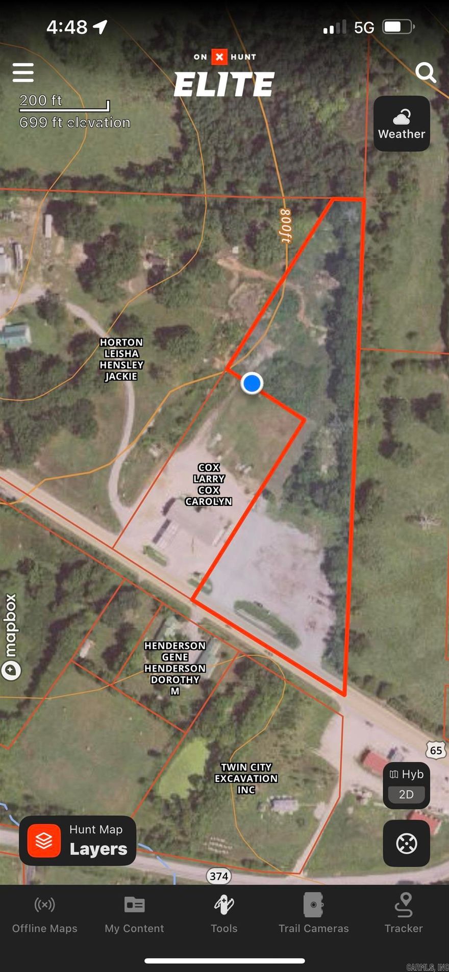 5acres m/L in St Joe city limits with power, city water, and  city sewer available. No deed restrictions.  Has large billboard along highway.  Large gravel parking lot.  Lays flat, and has endless opportunities to develop.