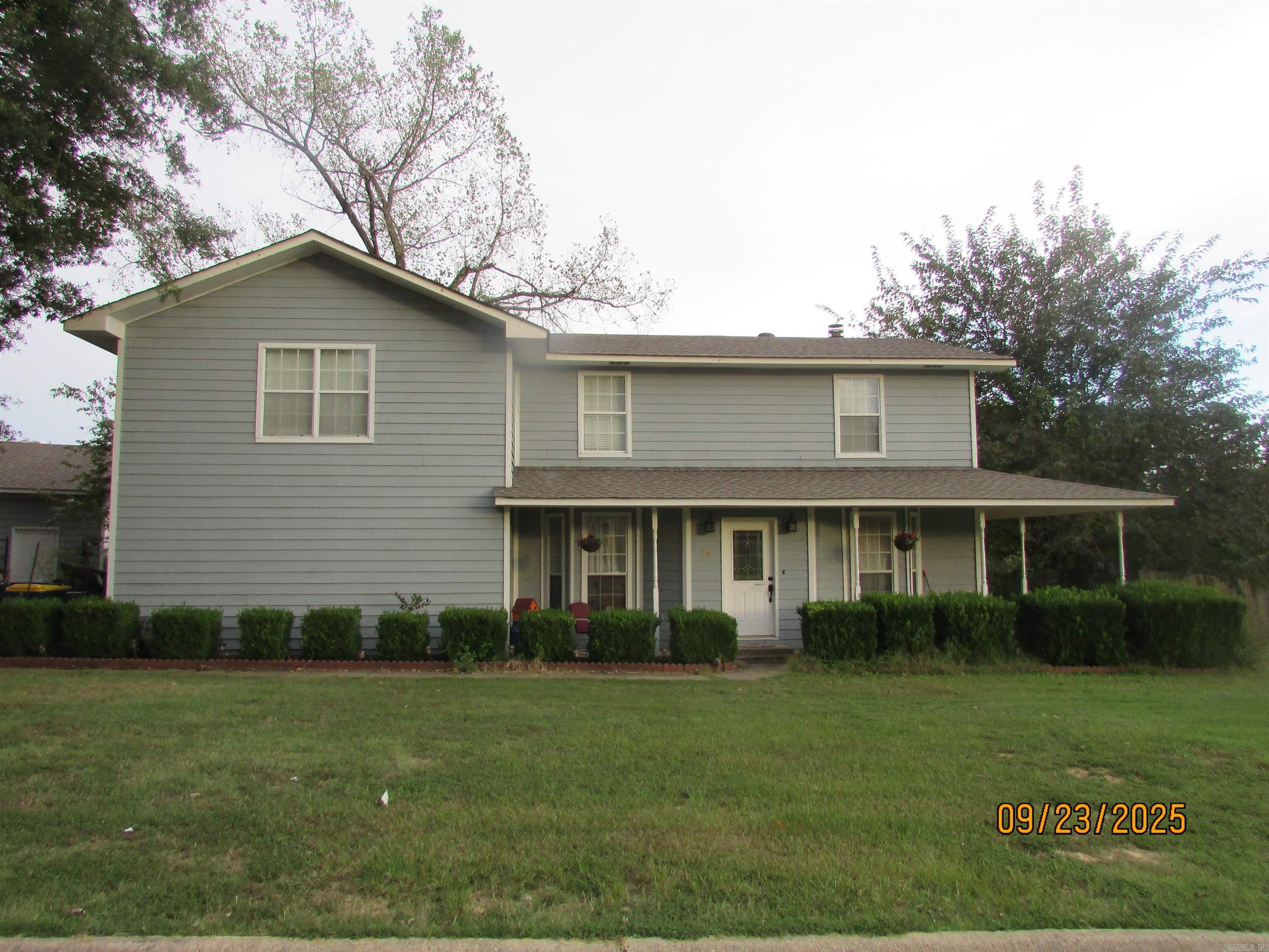 Great location!! This home features a den with a brick fireplace and a bonus room that can be used as a game room or second living room. Large primary bedroom. Primary bath has a jetted tub, separate shower and double sinks. Big laundry room. Exterior has been freshly painted and new roof in the last couple of years. Corner lot with a storm shelter on almost a 1/2 acre. Above ground pool with no warranties. **Agents see remarks**