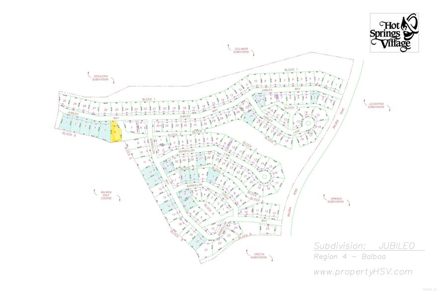 Nice, semi-level, golf-frontage lot on Balboa golf course with great views. Bring your house plan & builder and build your dream home in this gated, golf community. There's a one-time buy-in fee of $300.00 for an unimproved lot for new members, which is collected at closing.
