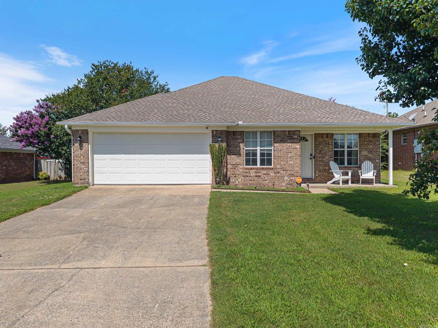 This charming 3-bedroom, 2-bath home in Fox Run Subdivision offers comfort and convenience in the heart of Vilonia.  With 1,268 sq ft of well maintained living space, it's a great option for first-time homebuyers or those looking to downsize for retirement.  The cozy layout makes it easy to feel right at home.  Enjoy peace of mind with a new roof installed in 2022, new stove, microwave, and dishwasher in 2020, HVAC in 2021.  Located just minutes from the schools and local amenities,  this home provides value and location in one inviting package! The refrigerator and washer/dryer to convey! Don't miss it!