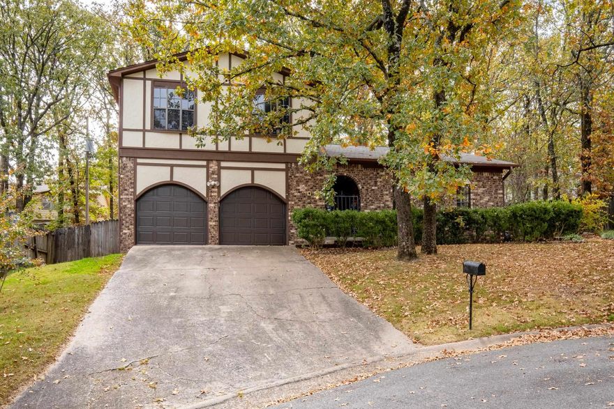 Move-in Condition! Look at the updates in 2023 -  New Carpet, New Vinyl Plank Flooring, Resurfaced Countertops, New appliances = Stainless range, built-in microwave, dishwasher & garbage disposal, Updated sink faucets throughout,  Bathtub & tile resurfaced in guest bath, New light fixtures & fans throughout, Fresh interior & exterior paint, New storm door, New locks except front door). New HVAC upstairs (zoned units), New roof & new garage doors & one opener replaced. Multi-purpose living rom in front will accommodate large dining room furniture or even a pool table. Den w/ cathedral ceiling (with fireplace) open to kitchen w/breakfast bar & breakfast area.  Dining roof off the kitchen & office opens into garage. Laundry/half bath on this level. 3 BR up & 2 updated baths. Quiet cul-de-sac lot w/fenced yard. Charming home! (See Assoc  Docs)