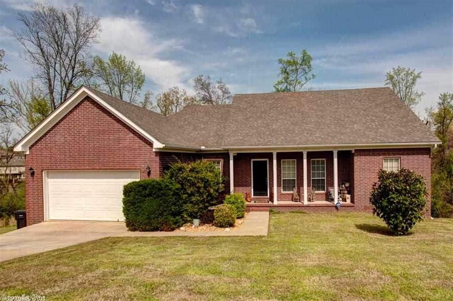 All brick home with new roof in 2012.  Home is located in cul-de-sac. Split floor plan with spacious office or 4th bedroom.  New granite in kitchen with view overlooking private backyard with a peaceful wooded setting.   Wooden playset and trampoline to convey. New paint throughout home; customs blinds to convey; ceiling fans replaced throughout; oversized 2 car garage; security system; updated outdoor fixtures.  Refrigerator may convey with acceptable offer.