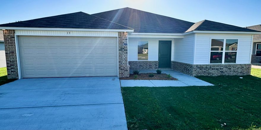 The Kinsley II is a 4-bedroom plan with a spacious Great Room, generously-sized Master Suite, and lots of natural light. The Laundry Room is just steps from the Master Bedroom for ultimate convenience. Come tour it today!  Valuable upgrades included in this home: soaker tub/shower combo in Master Bath, plumbing faucet upgrade 2, 8" deep Kitchen sink, pull out chrome Kitchen faucet upgrade, crown on Kitchen cabinets, 16" laminate bar top in Kitchen, Luxury Vinyl Plank flooring in wet areas and Living Room and adjacent hallways, raised ceilings in Living Room per municipal requirements, fiberglass exterior doors, Cheyenne style doors, back door half lite, baseboards level 2, LED disk lights in Great Room, full sod, stainless steel appliance package.   $50 initial assessment due at closing.  *** AGENTS, SEE SHOWING REMARKS OR AGENT REMARKS. ***  THIS HOME IS SCHEDULED TO BE COMPLETE IN LATE MAY.