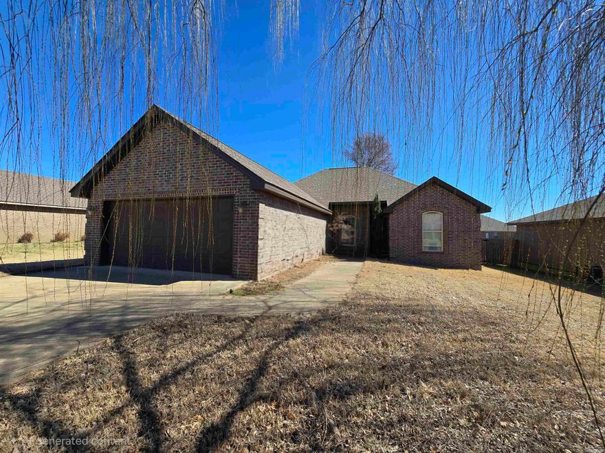 This 3 bedroom, 2 bathroom single-family home offers a smart split floor plan with a private primary suite, making it ideal for comfortable rental living. Features include: Hard surface flooring throughout – no carpet, eat-in Kitchen with generous counter space, storage, and pantry, private primary suite with private bathroom includes double vanity, soaker tub, walk-in shower, and large walk-in closet. Large fenced backyard, great for pets and outdoor enjoyment.  Application required - Pets okay with $300 Non-Refundable Pet Fee.