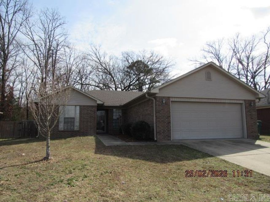 Well-maintained home in southwest Conway! Close to Ellen Smith Elementary School! Amenities include split bedroom plan, freshly painted interior, large eat-in kitchen, 2-inch blinds throughout, all appliances including refrigerator, washer & dryer, fully fenced yard with oversized patio, 2 car garage, all electric. Small pet negotiable with a non-refundable pet fee. ***PLEASE NOTE WE DO NOT ADVERTISE ON CRAIGSLIST OR FACEBOOK MARKETPLACE. ANY LISTING OF OURS SEEN IS A SCAM!!!***