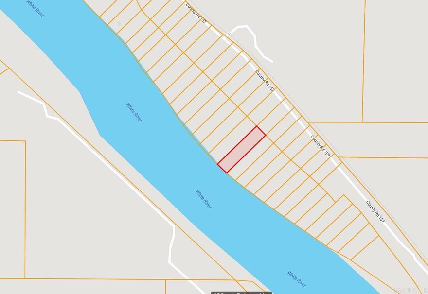 Vacant Lot on White River in Guion. Ready to build. Lot is flat up front and gently slopes to the river.