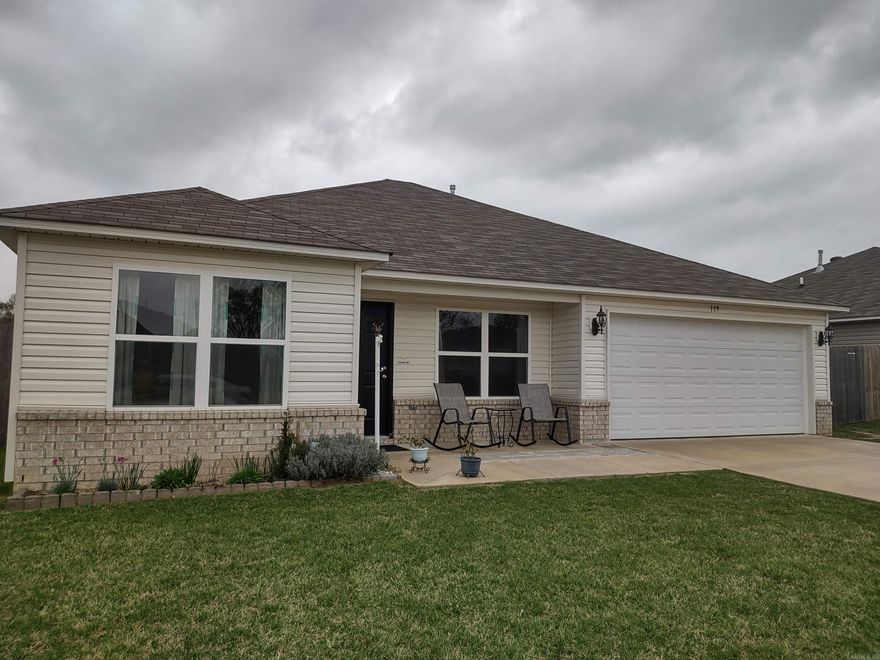 A Beauty here!!! Nice neighborhood just outside of town. Come see this move in ready home!!! Built in 2021, this home is Immaculate! Plenty of room for everyone. Nothing to do here but move in! Split bedroom set up with a nice eat in kitchen with lighted pantry.  The living room open to kitchen with 10ft ceilings in this area .  Don't miss this one! Location is convenient to shopping and schools. Hurry and make an appointment to see this lovely home. "AS IS" See agent remarks