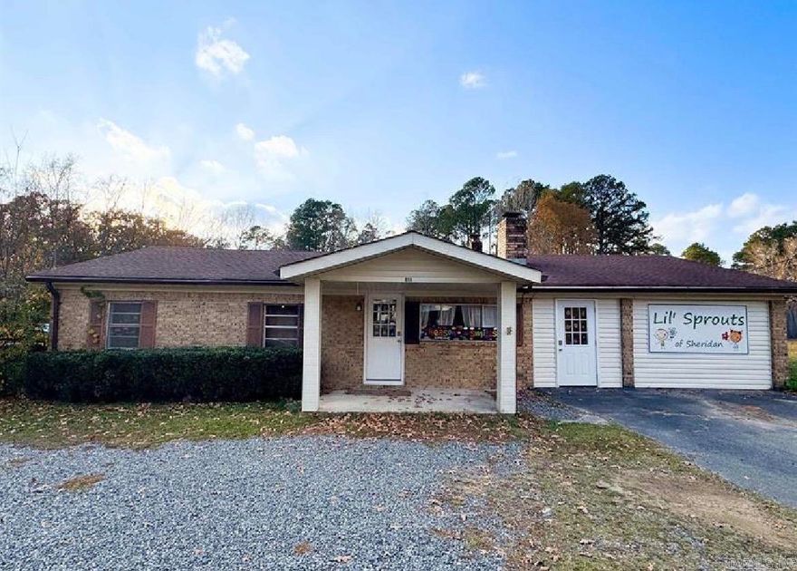Property was remodeled into a daycare in 2023. New plumbing, updated electrical, HVAC, hot water heater, sheetrock, flooring, and more was installed.  Wouldn't take much to become a home again! Large storage barn, shed, and storm shelter on the property. Sitting on an acre of land, there is plenty of room to expand. No zoning restrictions, so could be commercial or residential. Will not go traditional financing due to currently being used as commercial property. Also listed as commercial, MLS #25046193.