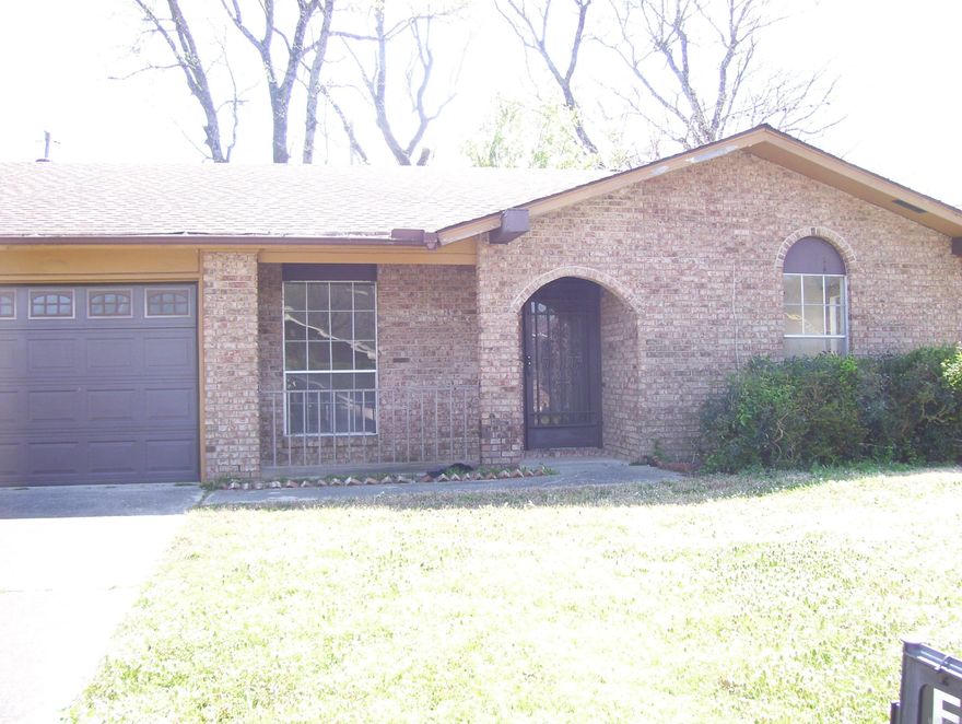 All brick home is Priced perfectly for someone looking to move into their first home.  Entire Interior Newly Painted & New flooring installed.  All new kitchen sink, All New toilets & bathrooms Vanities/sinks, 3 bedrms, 2 full bathrooms, Master  Suit, living room, Den/Dinning room combo, 2 car Garage., large fenced in back yard, Sliding glass door to patio , washer & dryer hook upper.      Make this your Home today Call me at 870-540-6802