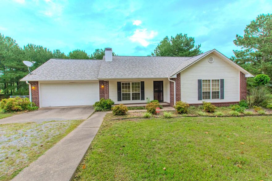 Great 3 bedroom, 2 bath country home pn 2.24 acres.  Great room has wood burning fireplace.  Open to dining area and kitchen.  Large kitchen that opens to deck. New LVT flooring. No carpet.  Laundry room off of kitchen.  Beautiful grounds. Fenced area in back for children or pets. Some trees but cleared and easy to keep. Propane tank for generator that tests itself every Wednesday. Sardiis water.  First Electric Utility, There is no seller property disclosure as seller has never lived in the house.