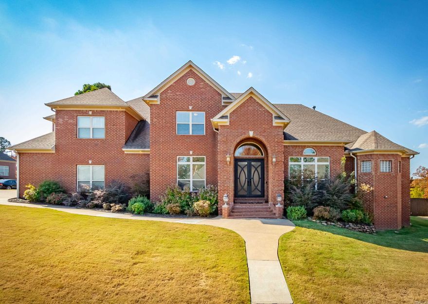 This Stunning Chenal Valley Epernay Home sits on a corner lot with a 3 Car Side-Loaded Garage. This home offers An Executive Office with Glass French Doors, A Great Room focal point gas fireplace with a beautiful view of the outdoors covered patio. The incredible gourmet chef's kitchen offers a 5 burner gas cook top, breakfast bar and granite counter tops with an island. The Master Suite Bedroom with a fireplace has access to the patio is privately located from the three additional guest bedrooms. The Exquisite Master Bathroom feature an immaculate walk-in shower, his and hers toilets, sperate vanities and jetted tub. Upstairs features an Ensuite Bedroom with a full bathroom and two additional bedrooms with Jack & Jill Bathroom. Entertain with ease in the Must See Theater Room with awesome Theater Seating and Bar. Covered patio with an extended deck, basketball court and fully fenced backyard. New Hot Water Heater, New Iron Front Door 2024, Theater Room total remolded 2024, Fresh Paint 2024, New Light Fixtures 2024 and A/C Unit 2 years old. Agent See Remarks