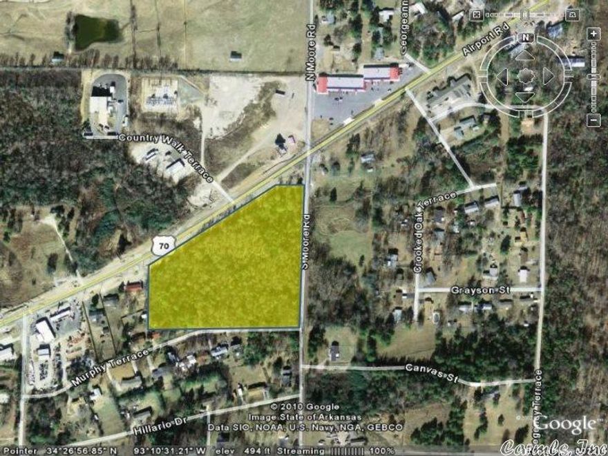 Highly visible stop light intersection corner with high traffic counts. City utilities at site with some restrictions, waiting to become the next choice development location. Near an area of restaurant and retail and lots of housing roof tops nearby.