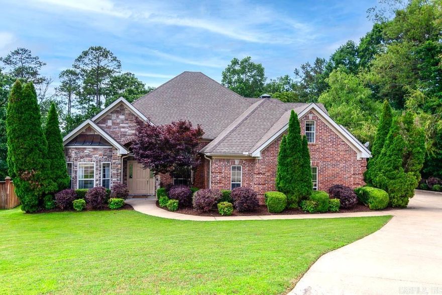 Experience the epitome of luxury living in this home which lives like a one level. Tall entry has windows and is open to formal dining area or living space.  Entertain with ease in the great room, featuring a wall of windows that flood the space with natural light. Embrace your culinary passion in the gourmet chef's kitchen, equipped with slab granite countertops, double ovens, and a new gas cooktop. The kitchen seamlessly flows into a casual dining area, and the spacious great room. Discover serenity in the private primary suite situated away from the other bedrooms for maximum privacy. Unwind in your own oasis, complete with a cozy coffee bar leading to an adjacent office. Enjoy the convenience of an ensuite bedroom on the main floor. Two other bedrooms share a well-appointed hall bath with double sinks, a tub/shower, and large hall closet for plenty of storage. Upstairs, a spacious bonus room awaits, complete with a full bath, offering endless possibilities. Step outside to a deck overlooking the expansive fully-fenced yard with a green space behind and to the right of the home for privacy and seclusion. All furniture, decor & exercise equipment for sale.