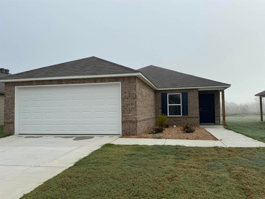 The Mitchell plan has an attractive, modern looking exterior that charms! The front entry welcomes you into a Living Room that flows into an eat-in Kitchen and out onto a covered back patio. The bedrooms are grouped together in one section of the home, and the Master Suite is just steps from the Kitchen. Come tour it today!  Valuable upgrades included in this home: 14'x7' uncovered patio, soaker tub/shower combo in Master Bath, plumbing faucet upgrade 2, 8" deep Kitchen sink, pull out Kitchen faucet upgrade, flush laminate bar top, Luxury Vinyl Plank flooring in wet areas and Living Room and adjacent hallways, raised ceilings in Living Areas per municipal requirements, fiberglass exterior doors, Cheyenne style doors, baseboards level 2, 25 in wide attic stairs, LED disk lights in Kitchen, full sod, microwave hood in Kitchen.     THIS HOME IS SCHEDULED TO BE COMPLETE IN MID OCTOBER.    *** AGENTS, PLEASE SEE SHOWING REMARKS OR AGENT REMARKS FOR VERY IMPORTANT INFORMATION. ***