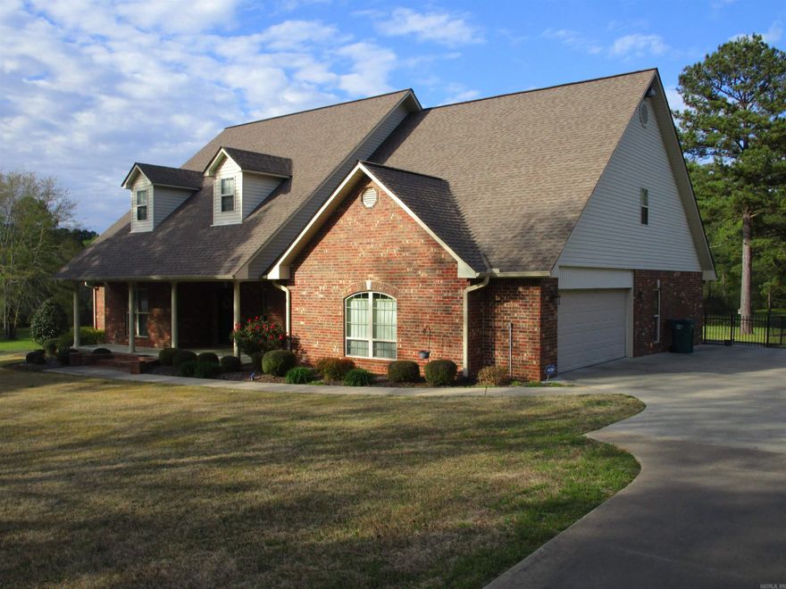 Looking for a custom home with a country setting, but minutes from Main Street? This home is for you. Custom built 4 bedroom with 3 1/2 baths sitting on approximately 10 acres.  - kitchen has custom cabinets with granite counter tops, double oven, cook top, 2 large pantry closets, and breakfast area. - Formal dining room - Living area with vaulted ceiling, gas log fireplace, and beautiful built in cabinets. - Primary suite contains 2 large walk-in closets, garden tub, and a custom walk-in shower - Separate office/playroom - large bonus room upstairs with full bath and walk in closet. - 24x30 shop with two roll up doors - Home has a security system, a natural gas powered generator, and a sprinkler system. - back yard is partially enclosed with a black vinyl chain link fence.  Square footage for house is approximately 3533 square feet. If exact square foot is desired, please have it independently measured.  If exact acreage is desired, please have land independently surveyed.  24 hour showing notice required.