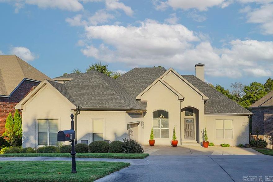 Welcome to this STUNNING home nestled in the highly sought after Chenal Valley Epernay Place Subdivision. This 2435 square foot home features 4 bedrooms and 3.5 baths. As soon as you walk in you are welcomed into the foyer with soaring ceiling leading into the large living area. The gourmet kitchen features beautiful solid surface countertops, stainless appliances, a spacious island with bar stool seating and a pantry. Tucked away for privacy, the primary bedroom suite offers a spa-like bathroom boasting a double vanity, soaking tub, and spacious walk-in closet. The second and third bedrooms are located on the main level with a jack and Jill bathroom with a double vanity. The fourth bedroom located upstairs (could also be a playroom or game room) also has its own bathroom. The deck overlooking the fully fenced back yard and a green space behind the house is perfect for entertaining. Other features include a double garage, walk-out attic storage, plentiful driveway space, and under house storage. HVAC: 2021 Hot Water Heater: Less than 10 years old All Kitchen Applicances: 2016 Roof: 2017 New Paint and Carpet: 2020