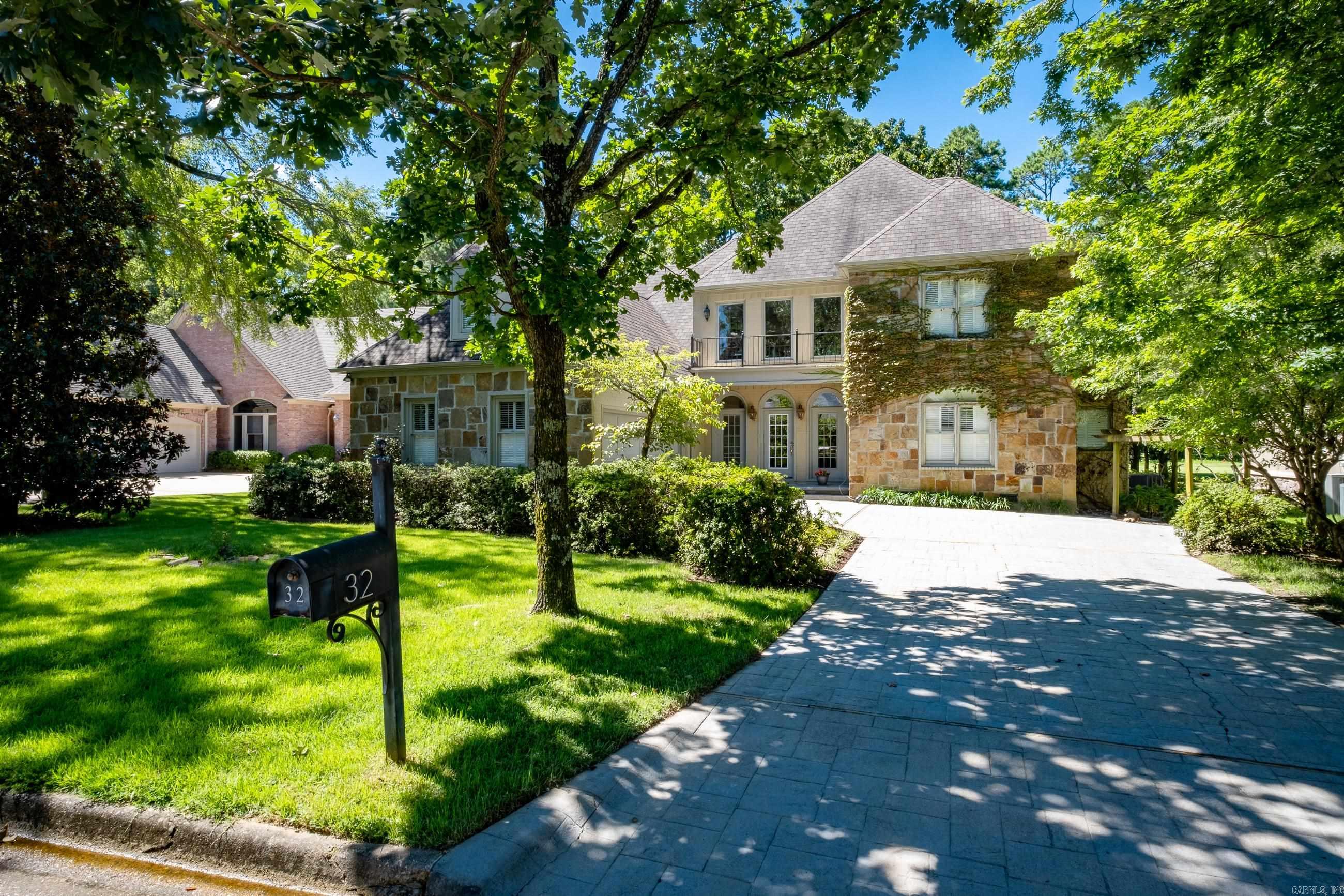 Chenal at its best! Sitting on #7 tee box of Founders. Great curb appeal with stone drive, side load garage, front and back balconies. Two story entry and living area overlooking pergola patio and golf course. Primary suite and en-suite guest room on main level. Three guest’s rooms plus bonus room up. The well-designed kitchen has breakfast nook and bar, double wall ovens, warming oven, and microwave. Abundance of countertop and cabinets. Well-designed floor plan with ample space for the whole family.