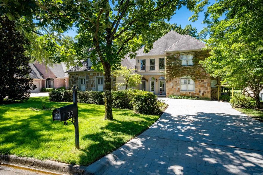 Chenal at its best! Sitting on #7 tee box of Founders. Great curb appeal with stone drive, side load garage, front and back  balconies. Two story entry and living area overlooking pergola patio and golf course. Primary suite and en-suite guest room on main level. Three guest’s rooms plus bonus room up. The well-designed kitchen has breakfast nook and bar, double wall ovens, warming oven, and microwave. Abundance of countertop and cabinets. Well-designed floor plan with ample space for the whole family.