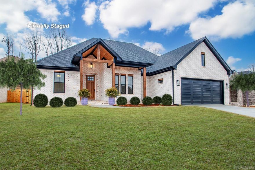 Some Pics Virtually Staged. (water marked) This is a pretty one!! Check out the attention to detail and quality!! WOW! You're going to fall in love with this one! Open floor plan! OFFICE too! Tall ceilings!  Kitchen is Wonderful! So many cabinets and drawers and a pantry to get lost in!! Literally! Soooo much counter space! Plenty of room for all the bakers and chefs! Primary bath has walk in shower and large soaking tub! Two seperate vanities and an extra spot for pampering! Linen closet! Walk up floored attic! AWESOME!!! Large covered porch!! Gas grill hook up and tv hookup! Come see today! Fence is up! Blinds are in! Ready to call home! See agent remarks!