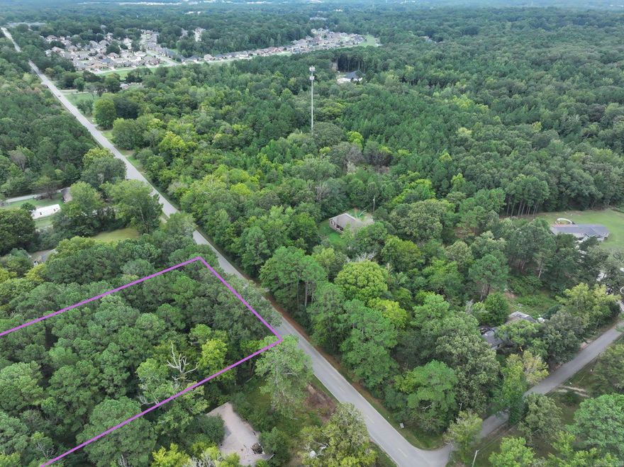 Wooded two-acre lot outside the city limits.  Located in the Otter Creek area of Little Rock