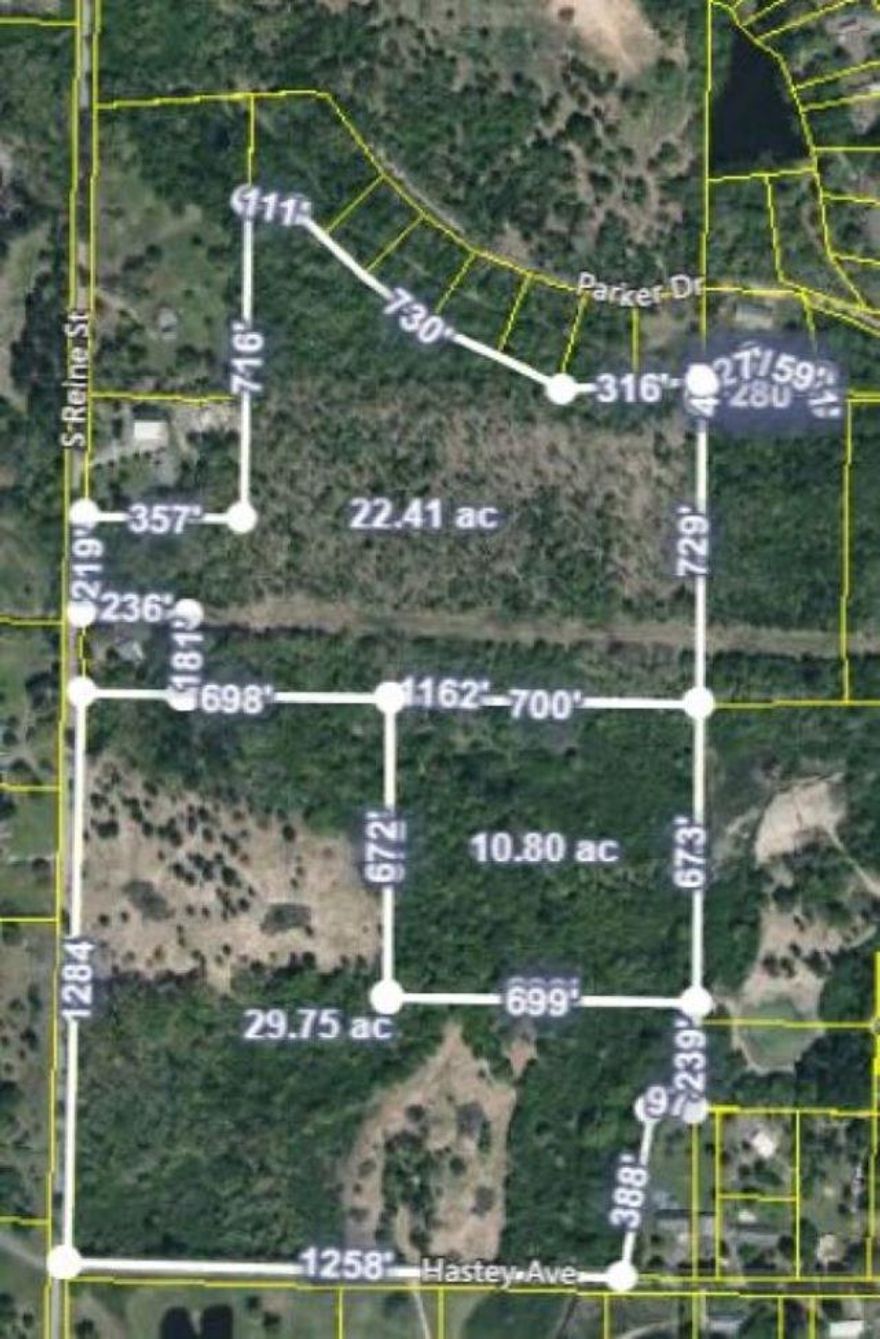 Rural/agriculture vacant land Just outside of city limits. Some cleared, Mostly trees with a creek. Property runs along Polk 293 & Hasty Avenue.