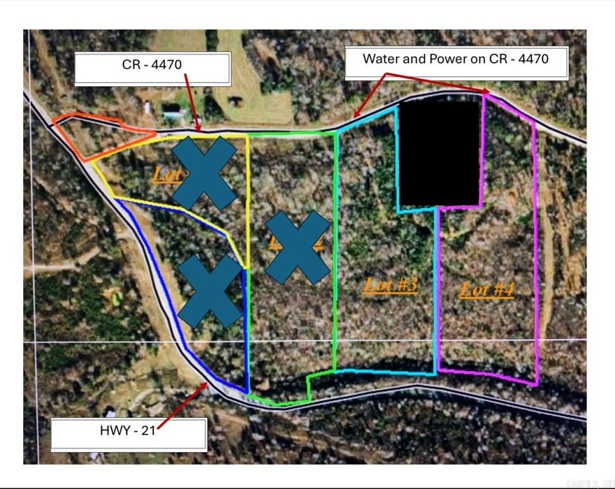 Great location near Ozone. Large wet weather creek on the backside of the property. Vacant land that has house sites already cleared.  Water is on the North side of CR 4470, high speed internet, and electricity is at the road.  Not far from National forest, hiking trails, and many other outdoor activities.