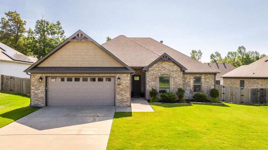 Beautiful 4 bedroom home in Dawson's Pointe! Large primary bedroom, spacious bathroom, massive closet with pretty walk-in tiled shower and jetted tub for relaxation. Open floorplan with 10' ceilings and gorgeous woodburning fireplace. Pretty kitchen w/stainless steel appliances, granite counter tops, breakfast bar and extra large pantry. Another fireplace on covered porch, perfect for entertaining.