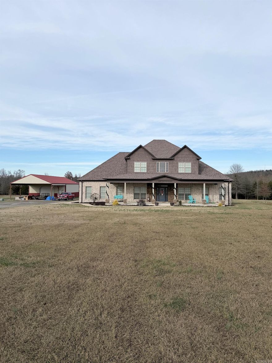 Cozy and peaceful 4 BR/3.5 bath home with spacious 3,611 SF on 3 acres in the country.  A 30X40 shop w/ covered awning, heat pump, foam insulation, full bath, RV hookup, and 220 power for a large air compressor or other tools.  Home has 20 kw Generac generator, geothermal unit, propane fireplace, Ground Zero storm shelter located in the oversized garage.  The 85 gallon marathon water heater will fill the jacuzzi tub with ease, master bath also has a 6X6 shower with dual heads, double vanities and a large walk-in closet with built-in drawers.  The large walk-in pantry will be the envy of all your friends.  The home also includes a gameroom and office.  Enjoy your afternoons and weekends entertaining off of the back porch as you enjoy the inground saltwater pool.  Lots of storage area in the attic.  The land has great soil for gardening for all of you with a green thumb or desire to live off the land.  Sunrise and sunsets don't get any better than this!  Location is convenient to Conway, Vilonia, LRAFB, Cabot and NLR.  Also posted with 18 acres in other listing.