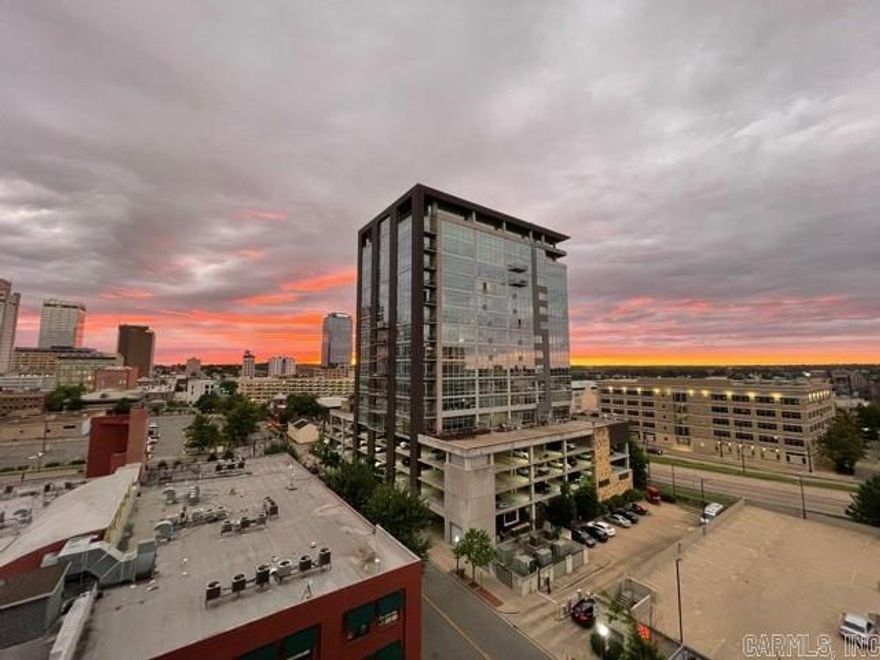 Luxury high rise condo at 300 Third Tower overlooks the Clinton Library and Arkansas River. Two bedroom/ two bath floor plan with large laundry room, floor to ceiling windows, and open concept. Property features concierge service, pool, fitness center, and top floor party room. Two covered, assigned parking spaces convey. Excellent security features and dog run.