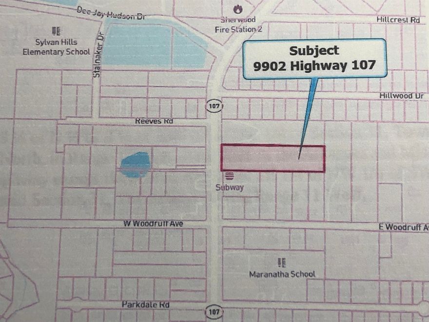 NOW LISTED BELOW APPRAISED VALUE. Property (2.4 acres) is located on busy JFK/Hwy107 in Sherwood. The property is zoned C-3 commercial use. 165 feet of Hwy 107 frontage allows for flexibility of the property's development. Utilities available on site. See Documents posted to the MLS icon. Full Appraisal, Legal description, land facts page, Assessors map, Zoning Map and Subject photo page.
