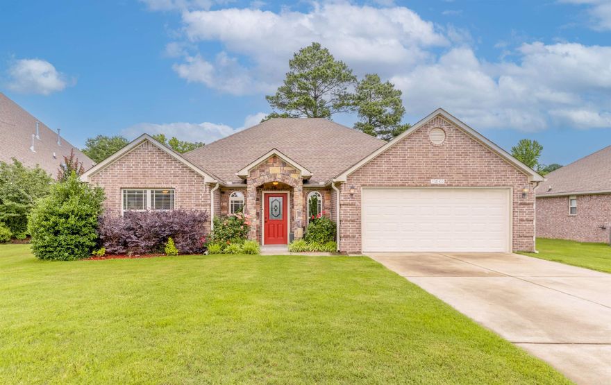 When you drive up to this one owner home you will love the BEAUTIFUL curb appeal with the brick, rock & landscaping. The .48 acre lot backs up to woods for privacy.  You will enjoy your time on the covered patio. When you enter the foyer with an arched opening into the living room with raised ceilings you will see an open kitchen that features granite countertops with a pantry, stainless steel appliances, lots of space in the  separate dining area, spacious laundry room with cabinets,  2" blinds throughout the house, double sinks in both primary & guest bathrooms which also have granite countertops. Primary bedroom has a trey ceiling, walk in closet,  bathroom has a tub and a shower. This home is a MUST SEE. Washer, Dryer & Refrigerator convey !!!!!!