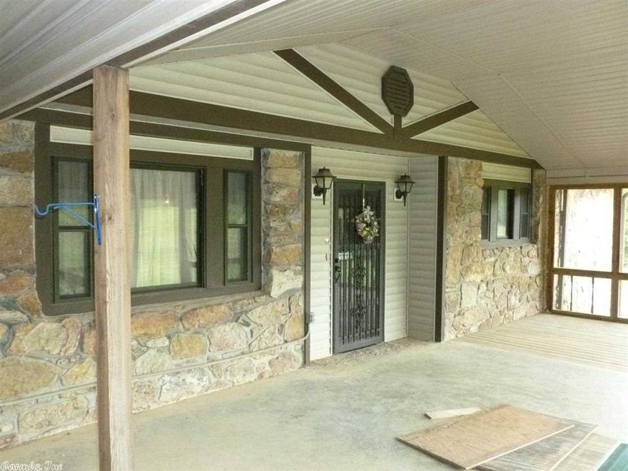 Located on Hwy 110 in Van Buren County Arkansas is this gorgeous 6.5+/- acres  for sale along with a 2336 sq. ft. home for sale. The home has rock exterior, 3 bedrooms / 2.5 baths with a walkout basement, wood burning fireplace. There is a beautiful view of the land from the very large sun room on the back of the house. This investment property is ready for you to add your personal touch to make it your own.