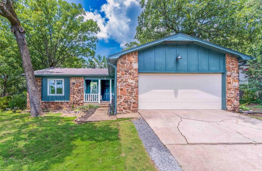 Welcome home to 2 Pinecrest Lane in Maumelle! This lovely 3-bedroom, 2-bath gem offers so many fresh updates including a 1 year old roof, new counters, appliances, and flooring. Water heater updated 2 years ago.  The spacious primary bedroom and bathroom have been completely redone. Conveniently located near Pine Forest Elementary and shopping; this home boasts access to so many local amenities including being in walking distance of the community center, pool, and library. The fresh paint inside and out exudes warmth, complementing the classic rock exterior.  The well-appointed kitchen connects seamlessly to the dining area. Retreat to the private backyard with a spacious deck. With a prime location and exceptional features, don't miss this opportunity. Schedule a showing today! Square footage approximate, please measure.