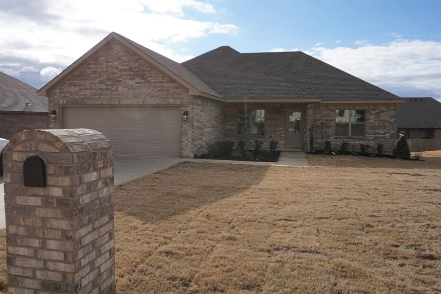 Discover this stunning brand-new 3-bedroom, 2-bath brick home in the desirable Meadowwood Subdivision! Featuring an open and inviting layout, this home boasts luxury plank vinyl flooring throughout the main living areas and master bedroom, combining style and durability. The spacious master suite offers a walk-in tile shower, dual sinks, and his-and-hers walk-in closets for ultimate convenience. The additional bedrooms are comfortably carpeted, providing a cozy retreat. Enjoy cooking in the modern kitchen with stainless steel appliances, and take advantage of the dedicated laundry room with a linen closet for extra storage. Relax on the covered front and back porches, perfect for outdoor enjoyment. Don't miss this incredible opportunity to own a beautifully designed home in a fantastic location!