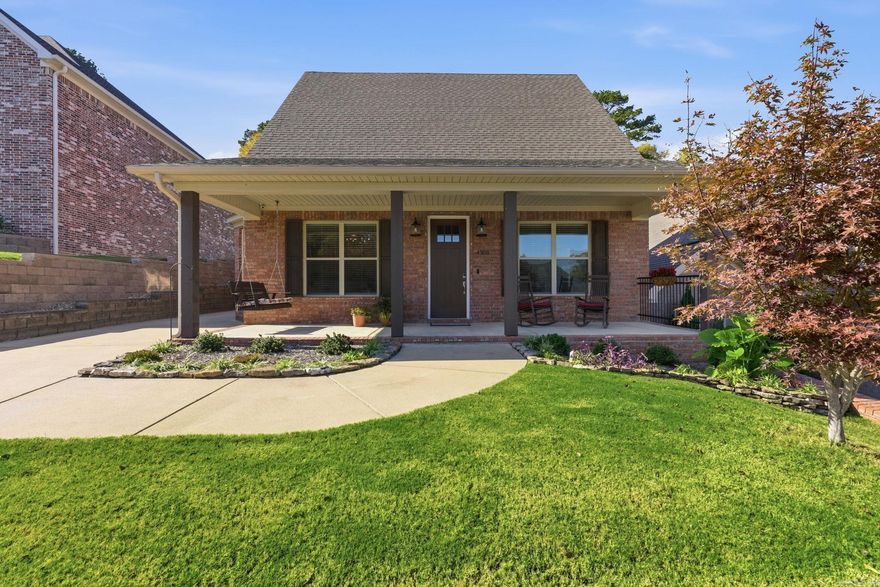 Welcome to this attractive 2018 custom-built, single-family home in Benton's desirable Hurricane Lake Estates! Offering 2,206 sq ft of living space with 3  bedrooms and 2.5 baths, this well-designed residence features an open, flowing layout ideal for both everyday living and entertaining. The main living area includes a cozy fireplace and a built-in bookcase, and the home showcases hardwood flooring. The house has spray foam insulation, providing enhanced energy efficiency. The property also offers ample attic storage. An oversized garage adds exceptional storage and flexibility, while the all-brick exterior with a welcoming front porch delivers strong curb appeal. Ideally located near Encore Heart Hospital, Benton/Bryant schools, shopping, dining, and major routes, this home offers a great combination of space, style, and functionality in a sought-after Saline County neighborhood.