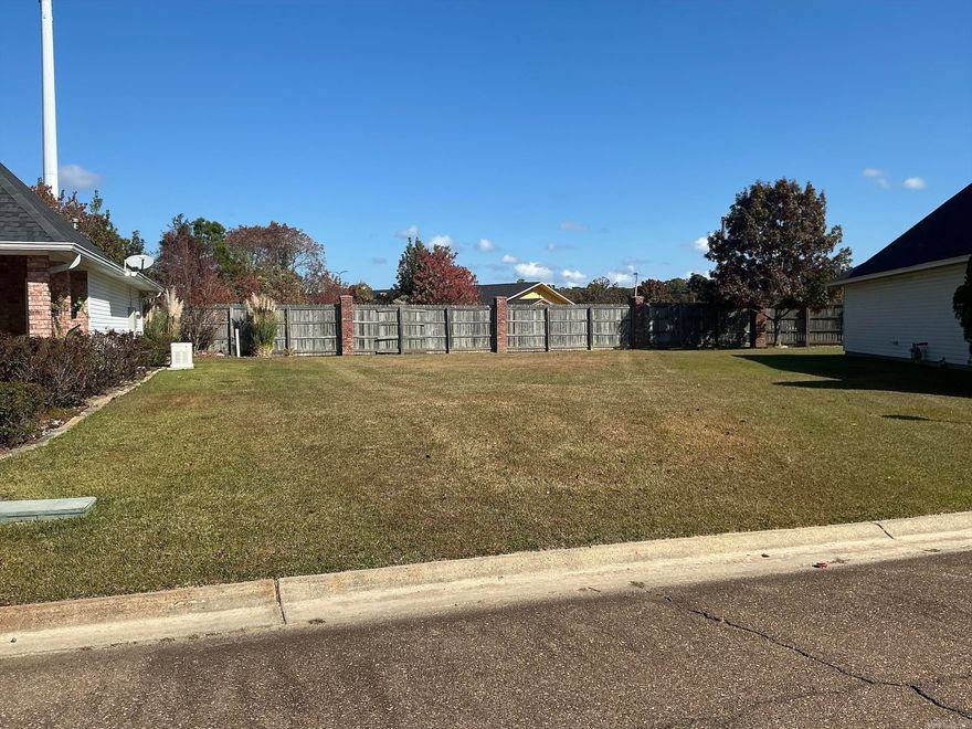 A lot in Beautiful Subdivision of Lakewood Gardens in Crossett AR just waiting for you to build your dream home.  Entry to the subdivision is beautifully landscaped with an electric gate for safe entry with codes for residents and a wood and brick fence surrounding the subdivision for safety.  Gates are open daily at 7 am and closed at 7 pm. For special occasions, arrangements can be made. Lot has utilities available and is ready for building.  Copy of Covenants  and plat of subdivision in file. This is a quiet subdivision located close to the City Park, shopping, City amenities and schools.