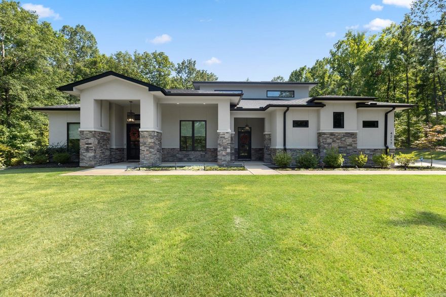 This one-of-a-kind, custom built modern-style home is perfectly nestled on a picturesque 3-acre lot, offering the perfect blend of luxury, privacy, and convenience. With 4 spacious bedrooms plus a bonus room (or 5th bedroom), and 3.5 beautifully appointed bathrooms, this residence is designed for both comfort and elegance. Open-concept layout featuring high ceilings, sleek finishes, and large windows for lots of natural light. The kitchen features top-of-the-line appliances, quartz countertops and a large island perfect for entertaining. The outdoor space is an entertainer's paradise, featuring a sparkling in-ground pool, large covered back porch area with an outdoor kitchen, gas fireplace, advanced surround sound system to enhance your outdoor experience. For those who need extra space, the property includes a massive 40x60 insulated shop, perfect for hobbies or storing equipment. The home also features a 3-car garage and a safe room for added security. This exceptional property offers the best of both worlds: a peaceful, private retreat with all the modern amenities you could desire. Don't miss the opportunity to make this stunning home your own!