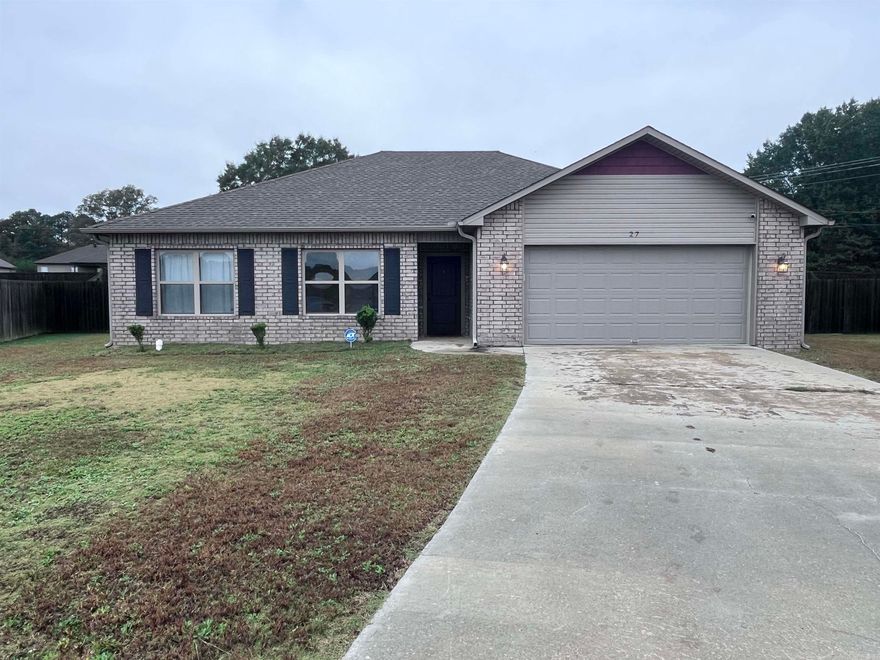 Modern 3 bedroom 2 bathroom home in the Cabot school district. Located at the end of a quiet cove, this house has everything you're looking for and more! Luxury vinyl plank flooring throughout common areas, plush carpet in bedrooms and a walk-in closet and dual vanities in the master bathroom. Beautiful granite countertops and a pantry with the cutest door! The kitchen is even equipped with ALL major appliances (refrigerator, microwave, dishwasher, stove and oven). The laundry room comes complete with the washer & dryer also!  Not to be overlooked is the oversized back yard with a large covered porch perfect for watching the sunset or kicking around the soccer ball. This all-appliances-included house is ready to be your home!