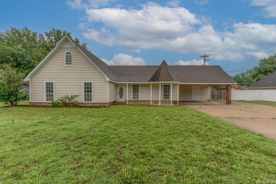 Welcome to Market 504 Honeysuckle Ln. in Trumann, AR! This move in ready 3 bedroom, 2 bathroom home offers comfort, convenience, and plenty of space both inside and out. Step inside to a spacious living room that’s perfect for entertaining or relaxing evenings at home. The kitchen features an abundance of cabinet space, a pantry for extra storage, and a functional layout designed for everyday living. Outside, you’ll appreciate the large fenced backyard complete with a wood privacy fence, providing the perfect setting for pets, outdoor entertaining, or simply enjoying your own private retreat. Additional storage is available with the oversized storage closet located under the carport, offering plenty of room for tools, seasonal items, and more. Conveniently located just minutes from I-555, this home provides an easy commute to Jonesboro, AR and is only about 50 minutes from Memphis, TN giving you quick access to shopping, dining, and entertainment, while still enjoying the comfort of small-town living. Call today to schedule your showing!!