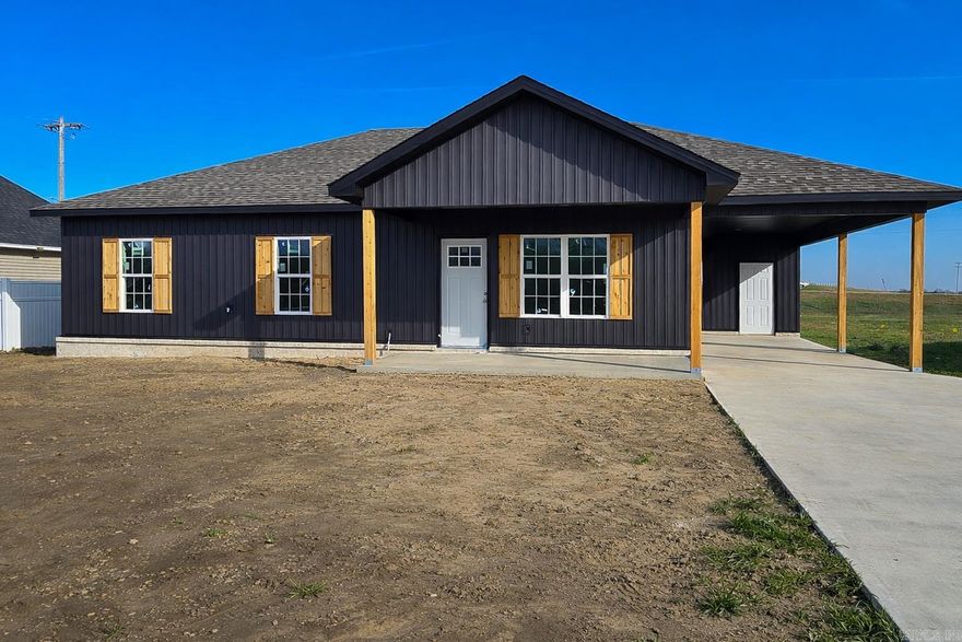 Currently under construction is this all electric, 3 bedroom & 2 bath, one-level on a dead-end street in Marked Tree. Features include granite counter-tops, luxury vinyl flooring, Primary bedroom with private luxury bathroom & large walk-in closet. 1350 square feet per owner. Covered front porch plus carport. *Property taxes do not include any improvements.