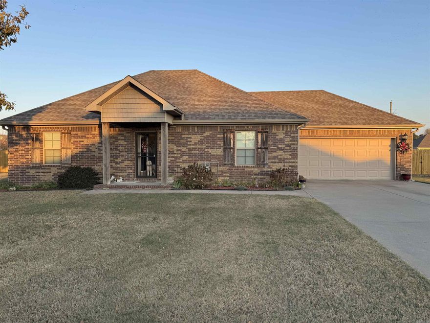 This charming 3-bedroom, 2-bath home offers a functional and stylish split floor plan, ideal for modern living. Situated on a spacious 0.51-acre lot (more or less), the property provides ample outdoor space and privacy.  Interior features include gas fireplace and a split floor plan. The primary bedroom suite is thoughtfully separated from the additional bedrooms, offering privacy and a peaceful retreat.   The home has Luxury Vinyl Plank (LVP) Flooring with low maintenance.   The living area is open, and the layout flows seamlessly from the living room to the dining area and kitchen, creating an inviting and versatile space.  Exterior Highlights include a generous sized backyard   with privacy-fencing perfect for entertaining, gardening, or simply relaxing outdoors. With over half an acre, there's ample space for additional features like a playground, pool, or shed.  This home is a perfect blend of comfort, practicality, and outdoor appeal, offering everything you need for a relaxed and enjoyable lifestyle.  Call or text today for more information or to schedule your tour!