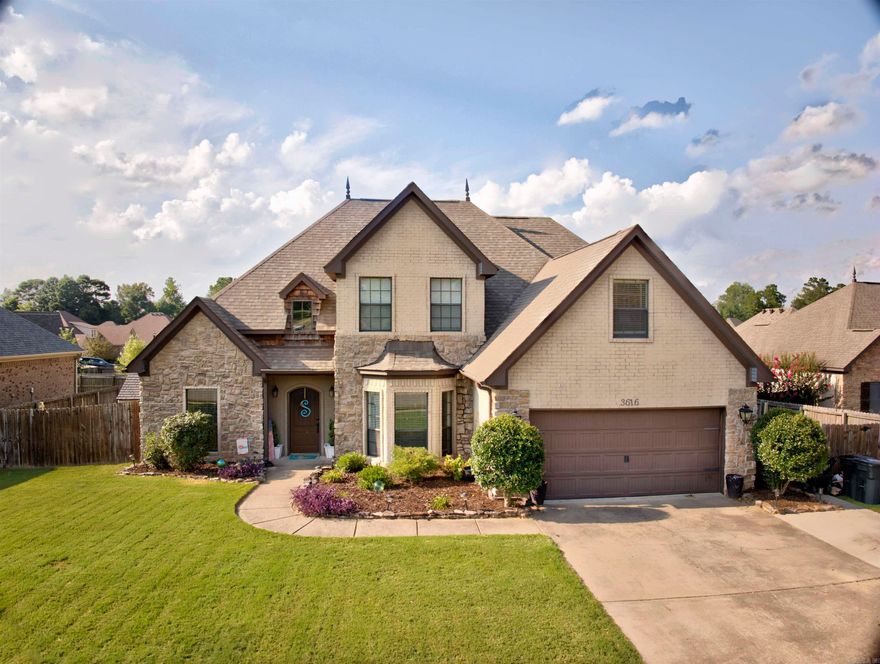 NEW CARPET-MOVE IN READY! This home has it all! On the first floor you will find an office, dining room, two living areas, kitchen, breakfast area, laundry room, half bath, wine/beverage pantry and primary suite. Upstairs are the remaining three bedrooms, bathroom, and bonus room along with walk out attic space. The back yard is spacious and has a storage building that matches the homes exterior. 2021 new tankless hot water heater, HVAC replaced in 2022, Roof new in 2022 with high impact shingles. See Agent Remarks for showing instructions.