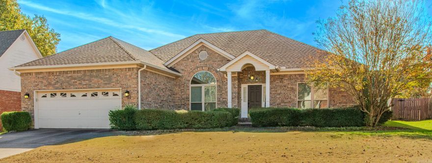 Updated all brick with 3 bedrooms (split plan) and 2 baths. 6 yrs. ago new interior paint, flooring and light fixtures. Heart of the home is the large great room with double trey ceiling & firepl. for the chilly winter evenings is open to formal dining for those special holiday gatherings. Kitchen offers plenty of workspace and cabinets. Convection stove, dishwasher (2 yrs). Primary bedrm. with trey ceiling offers large walk-in closet, bath with double vanity, jetted tub and separate shower. Backyard w patio great for summer entertaining, privacy wood fence and 8x12 storage building newly painted and roof. Minutes from freeway, shopping and dining. Don't miss out on this special home,