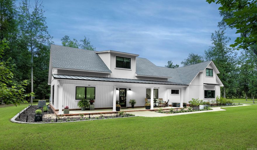 Nestled in a partially wooded, and cleared 20 acres is this stunning, custom built estate home. The main level of this home features an open floor plan, beautiful windows for natural sunlight, an updated kitchen with high end appliances, real brick accent wall in the living room, and laminate flooring throughout. The top floor features 2 large bedrooms, a flex space & a full bathroom, making it functional for any living dynamic. This home includes a tankless water heater, a 3 car insulated garage, electric pulled for a pool in the backyard, ice machine hookup in the garage, a 18x22 covered patio with electric & water. The property also includes a 40x60 shop with heated & cooled rooms and bathroom, a full bath & laundry hookups and is nestled among 20 beautiful acres, cleared for bike trails and offroad fun ready for all your outdoor activities. Agents see remarks.