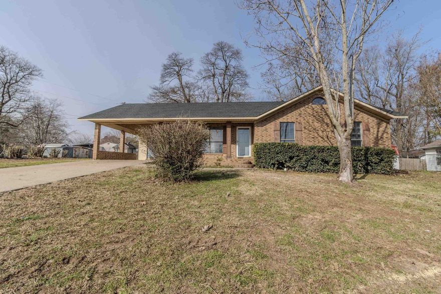 Charming 3-Bedroom, 1.5-Bath Brick Home in a Quiet Neighborhood This well-maintained, all-electric brick home is a perfect blend of comfort and convenience! With 3 spacious bedrooms and 1.5 bathrooms, it offers plenty of room for families or anyone looking for extra space. Recent updates include new shingles, modern appliances, stylish fixtures, fresh paint, and beautiful countertops throughout. Enjoy the durability and low-maintenance appeal of LVP flooring in the main areas, complemented by ceramic tile in the bathrooms. The home sits on a slab foundation, offering solid and reliable construction. Step outside to a fenced yard, ideal for pets or outdoor entertaining, and relax on the cozy patio. There's also a carport with an attached storage room for added convenience. Located in a peaceful neighborhood, this home offers both privacy and accessibility. Don't miss your chance to make it yours!