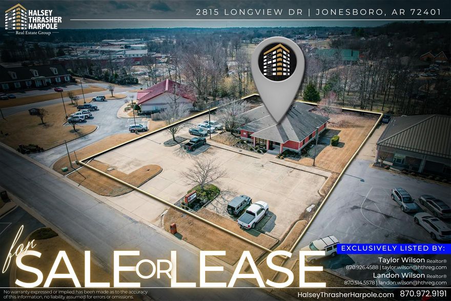 2815 Longview Dr. in Jonesboro, AR, represents a compelling investment opportunity in the heart of a vibrant and growing community. The property is surrounded by a growing residential and commercial community, offering ample opportunity for business expansion. Just a couple streets over, exciting new projects such as, The Promenade at Reedmont and Jonesboro’s Sportsplex, are under construction increasing traffic to the area. Originally built-out for a medical office, this property is equipped with essential amenities and infrastructure, it can support a wide range of business operations.  With property’s favorable location and continued growth prospects, the property is well-positioned to deliver attractive returns for discerning investors. Don't miss out on this chance to capitalize on the dynamic commercial real estate market in Jonesboro. Contact us today for further details and to schedule a viewing.