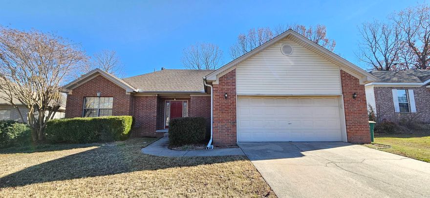 a newer NON-SMOKING 3 bedroom 2 bathroom house for rent in Sherwood. This home features a fully fenced backyard, deck, 2 car garage, and beautiful tray ceilings. This home also includes an electric range, refrigerator, dishwasher, disposal, built in microwave, granite countertops, walk in closets, gas log fireplace, jetted tub, NEW carpet throughout, tile in kitchen and baths, central heat and air, ceiling fans, washer and electric dryer connections located in separate utility room, and dining area. A small pet may be considered.